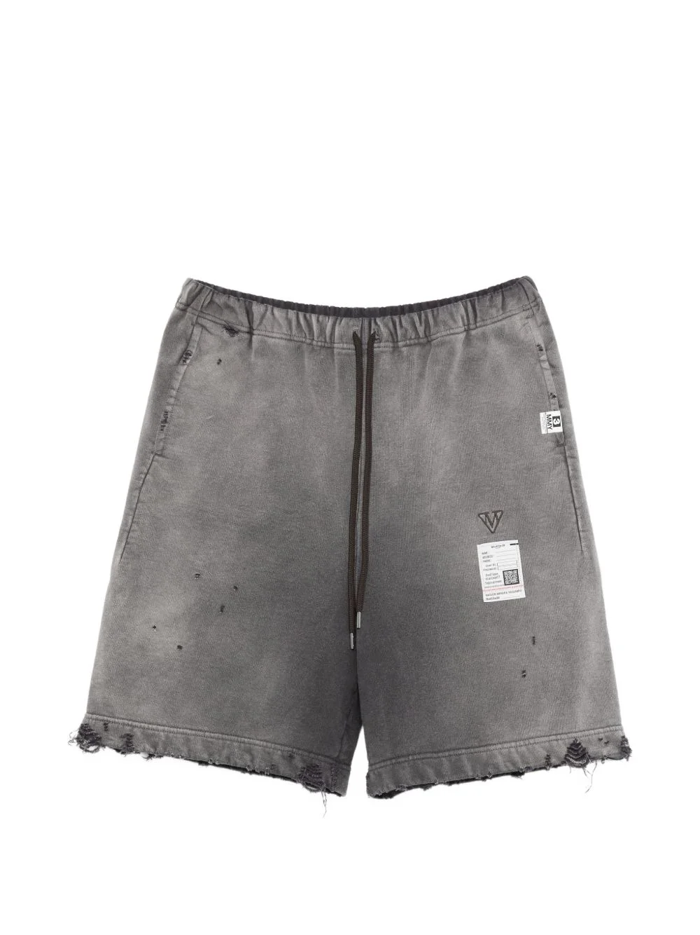 drawstring frayed shorts - 1