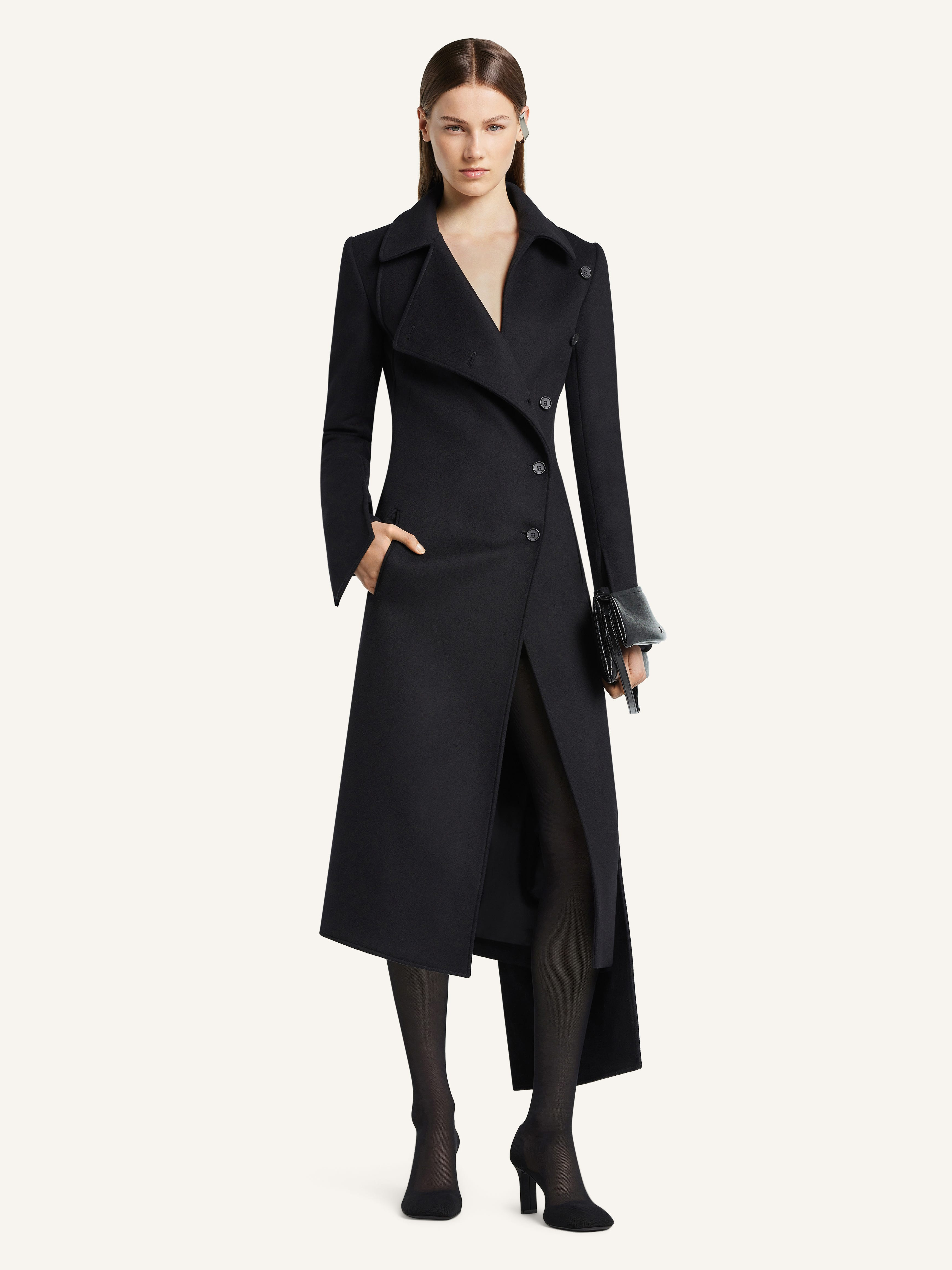 OBLIQUE WOOL COAT - 2