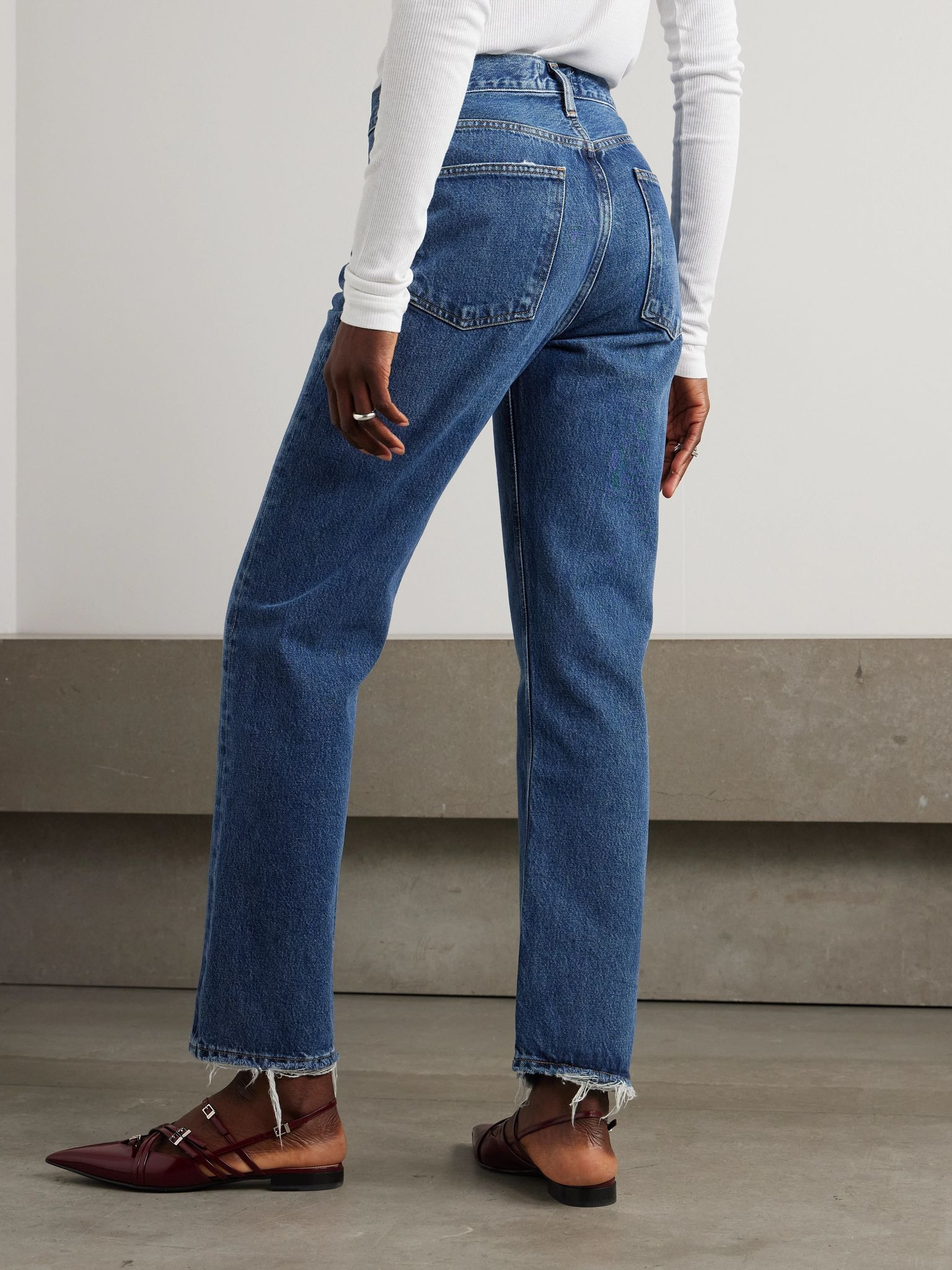 + NET SUSTAIN '90s Pinch Waist high-rise straight-leg organic jeans Dark denim - 4