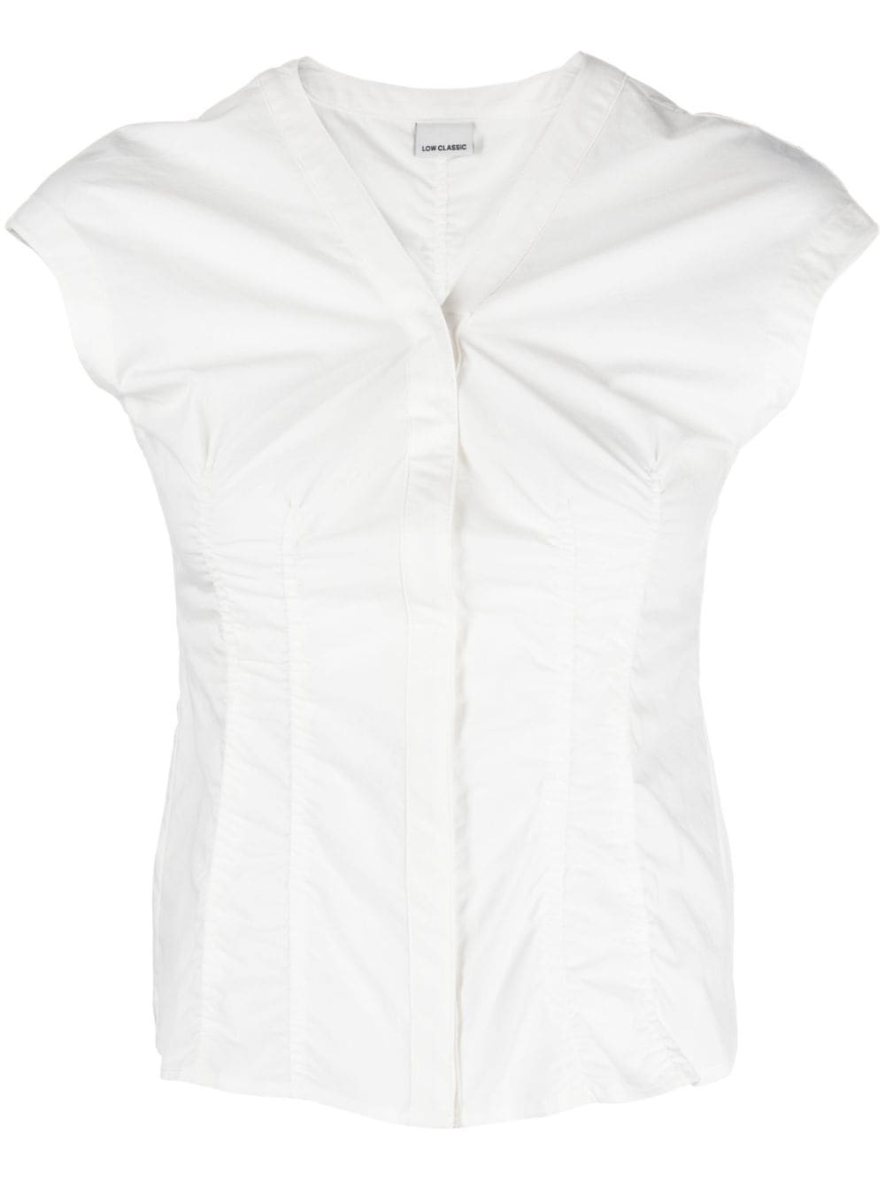 cap-sleeved cotton shirt - 1
