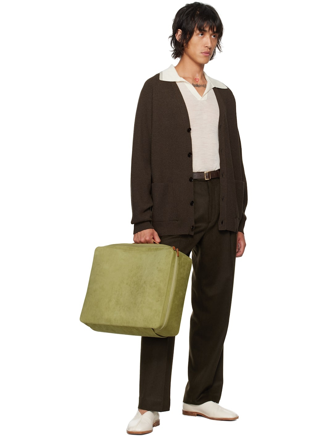 バッグ AURALEE Leather Big Travel Case AETA Shop Blue AETA Edition Big Travel Bag on Sale at BeyondStyle
