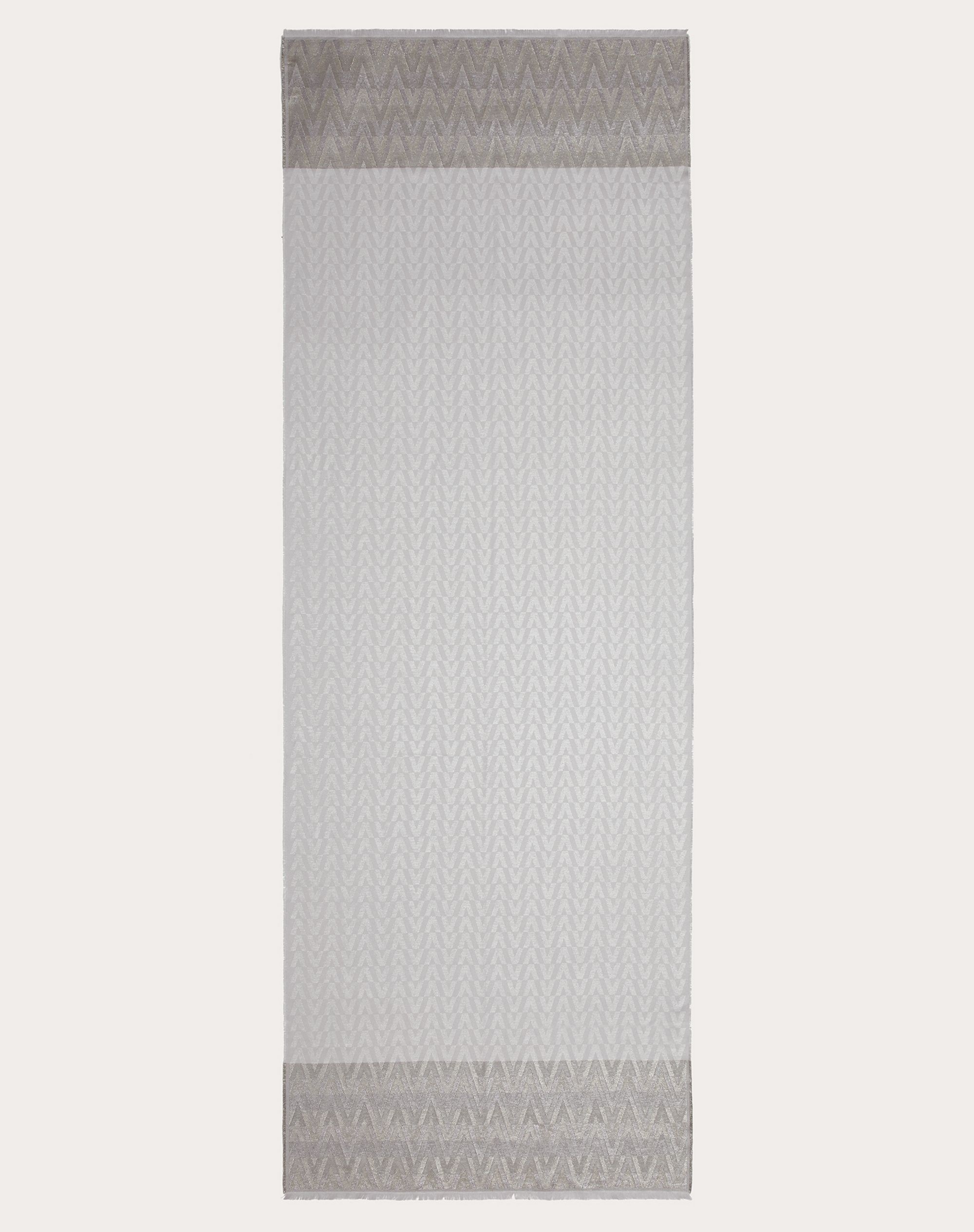 STOLE WITH SHINY OPTICAL VALENTINO JACQUARD IN SILK AND CASHMERE 75X200 CM - 3