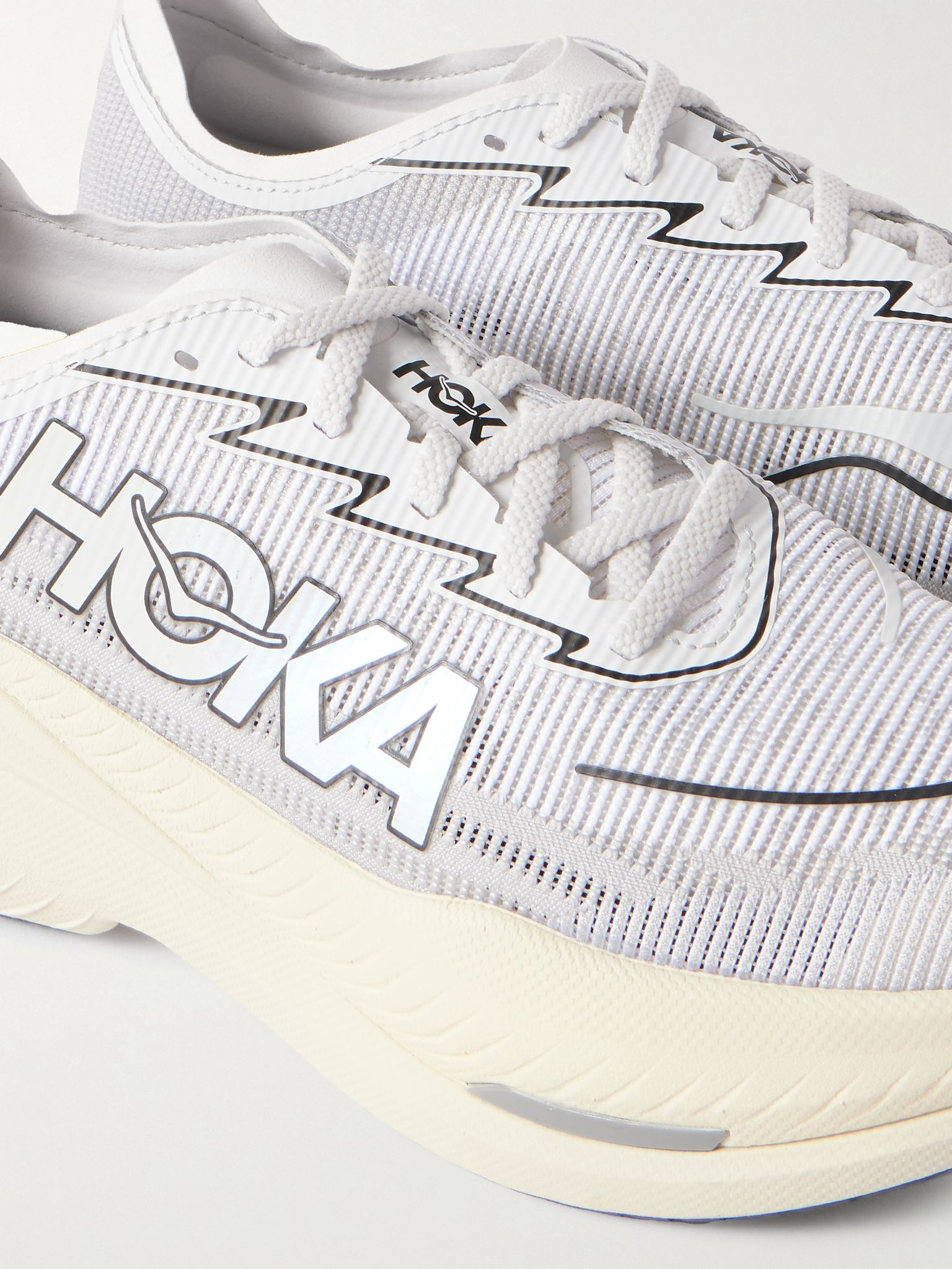 Mach X 2 Rubber-Trimmed Mesh Sneakers White - 5