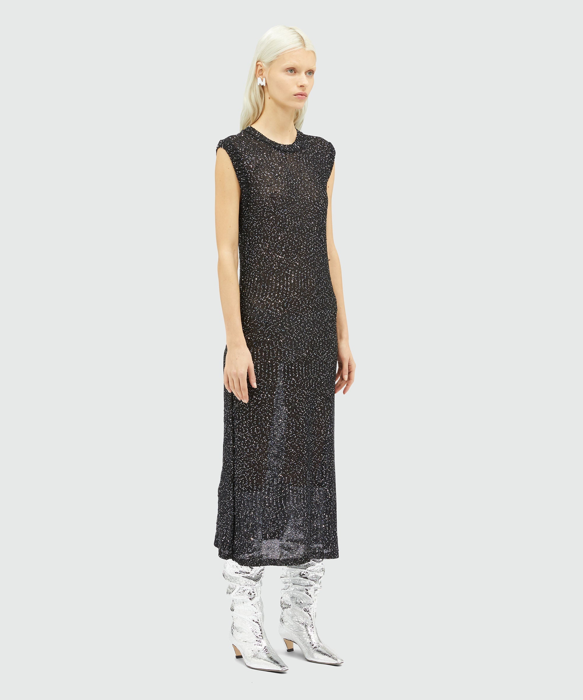 Glitter knit midi dress - 4