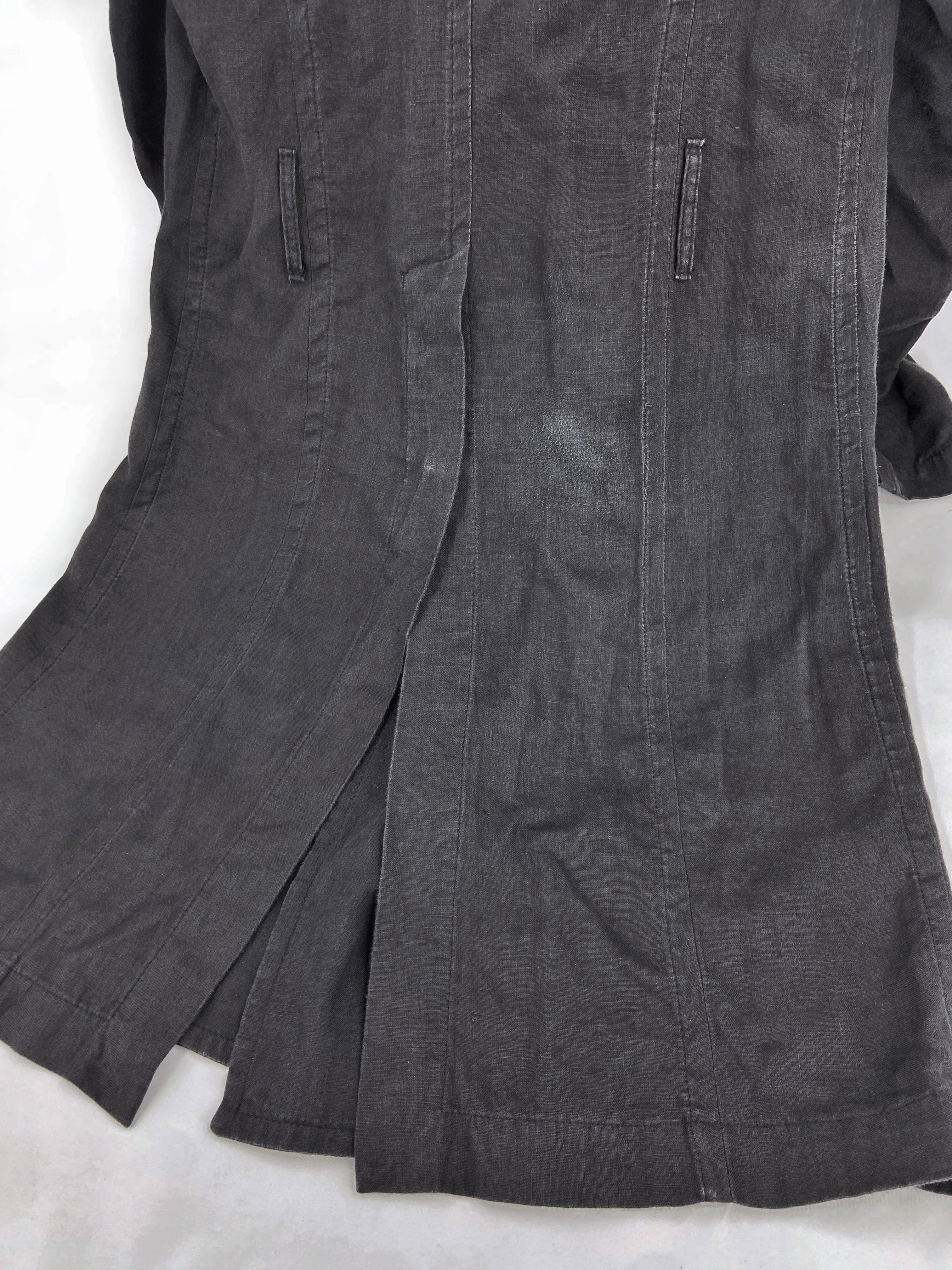 Ann Demeulemeester Spring 2006 Grey Hemp Trench Coat Jacket XXS - 12