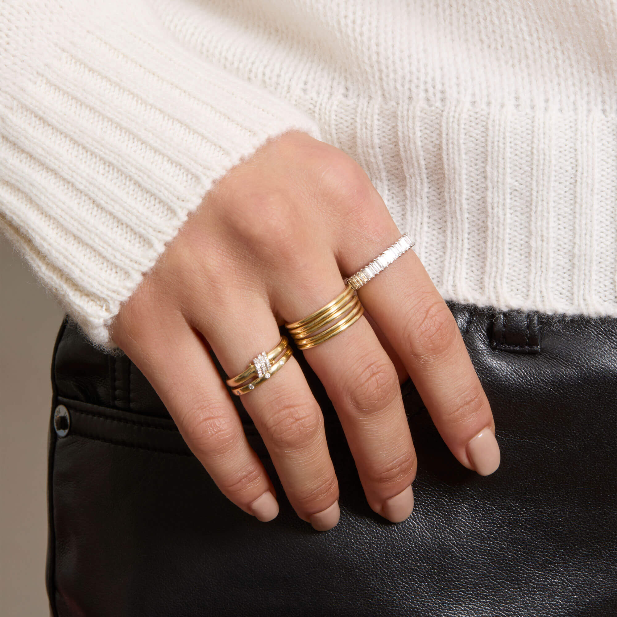 LAB-Created Diamond Up and Down Baguette Ring - 7