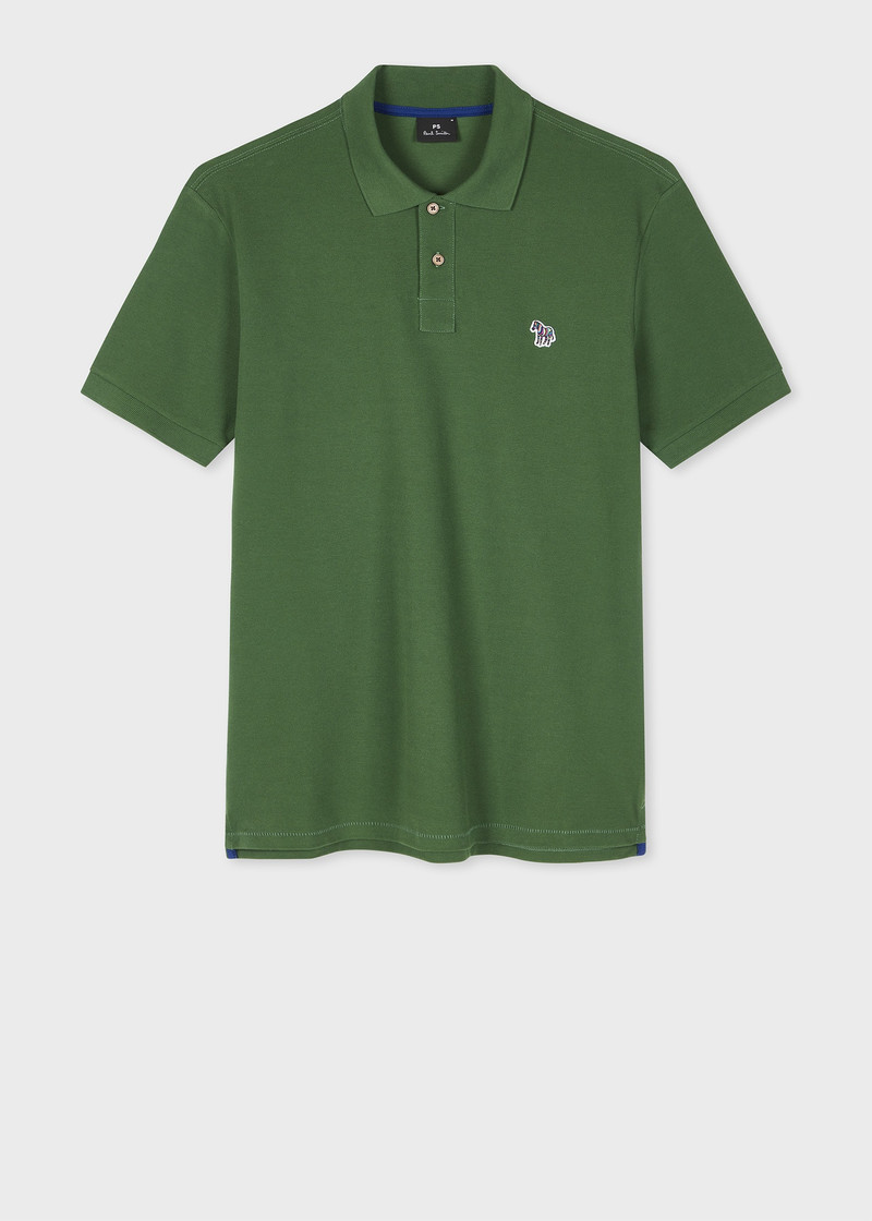 Forest Green Organic Cotton Zebra Polo Shirt 1