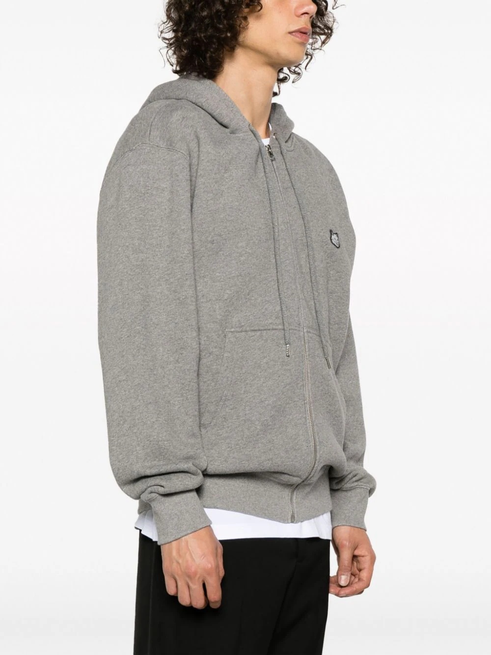 MAISON KITSUNE Men Bold Fox Head Patch Comfort Zipped Hoodie - 1