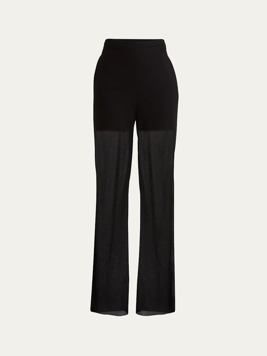 Double Sheer Straight Leg Pants - 1