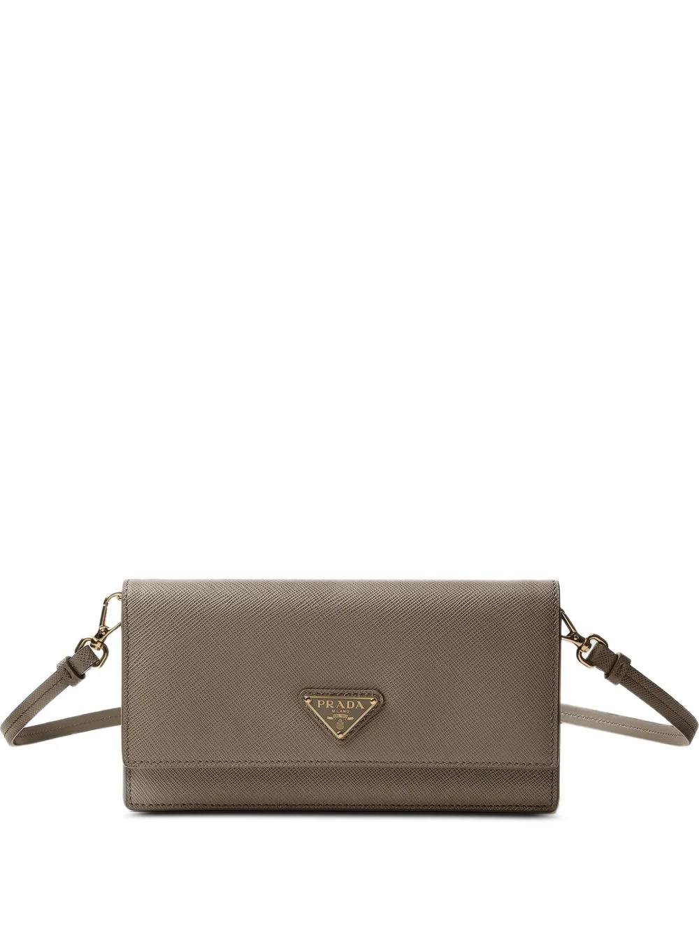 triangle-logo leather mini bag - 1