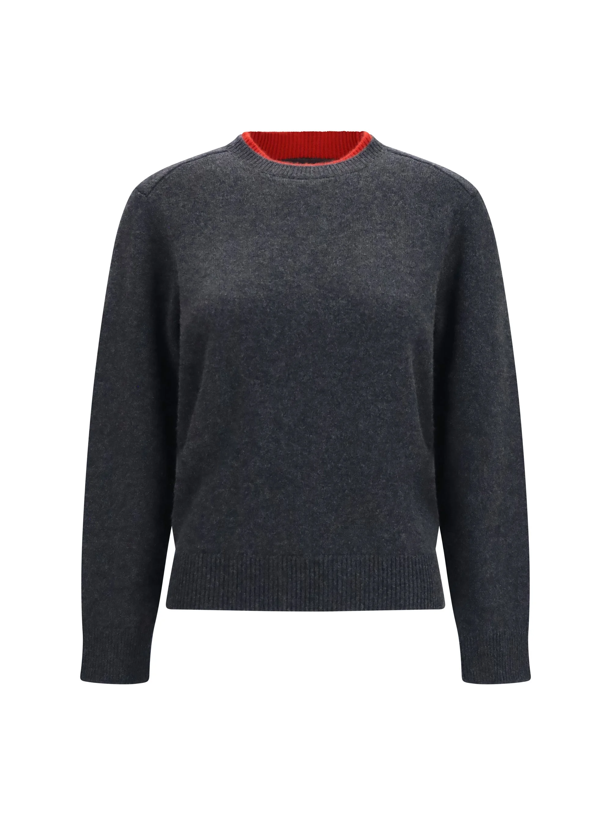 Loulou De Saison Otis Cashmere Sweater Charcoal/Red - 1
