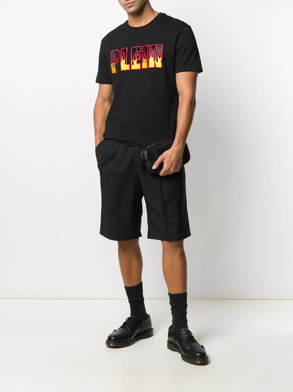 Flame logo-embroidered cotton T-shirt - 2