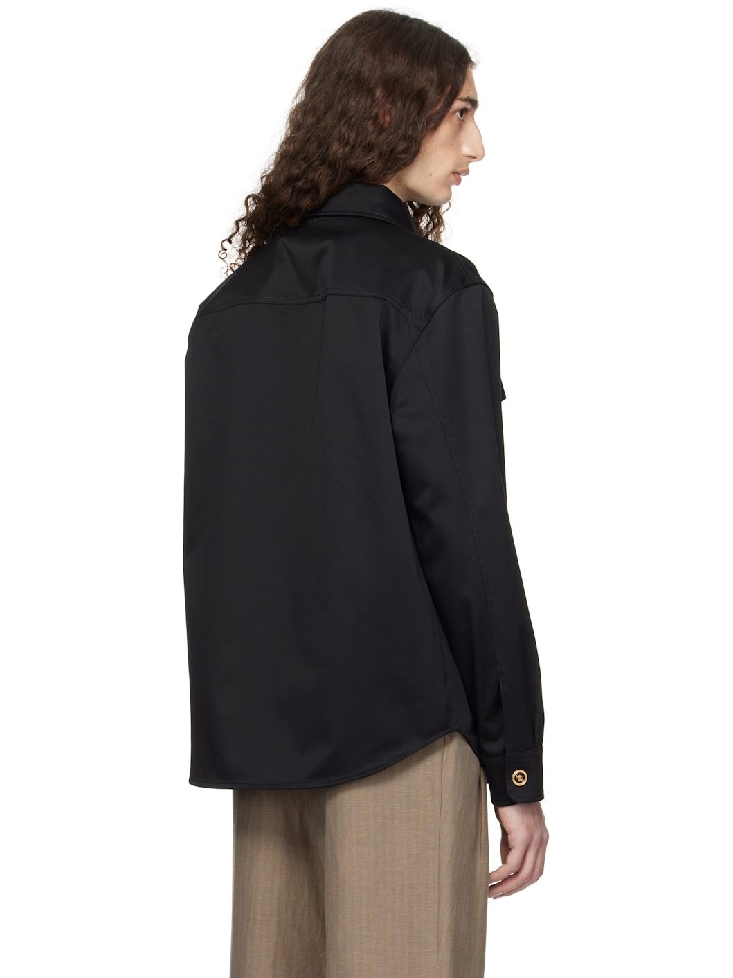 Black Gabardine Overshirt - 3