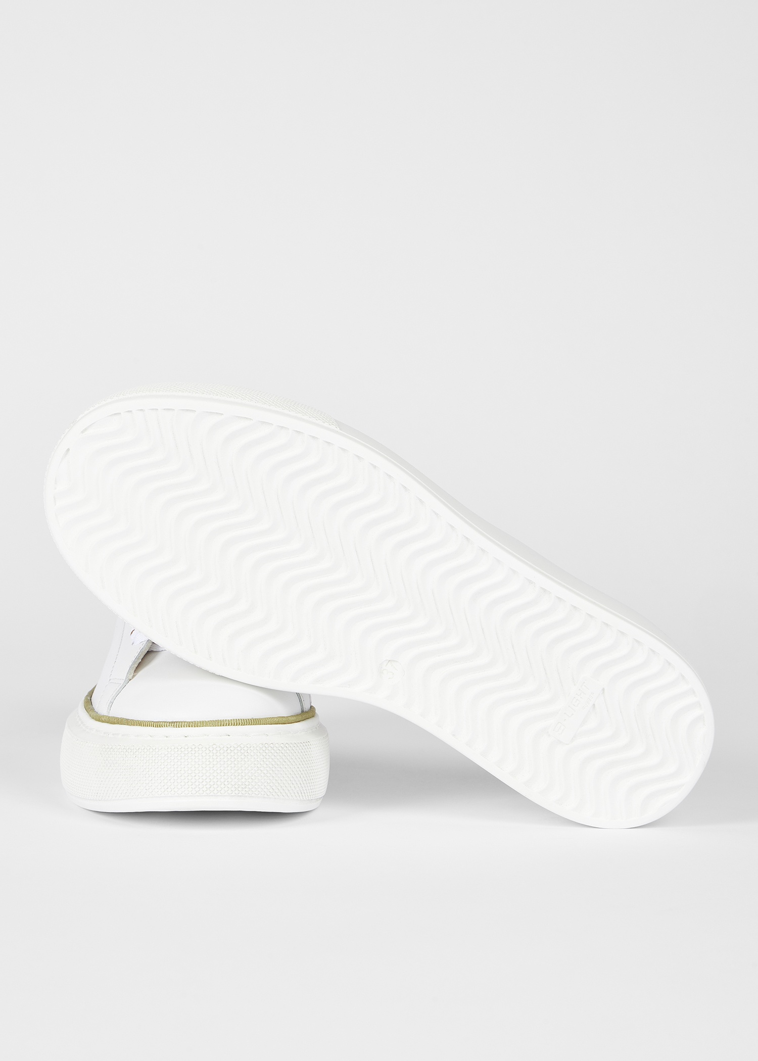 Women's White Leather 'Guppy' Platform Trainers - 3
