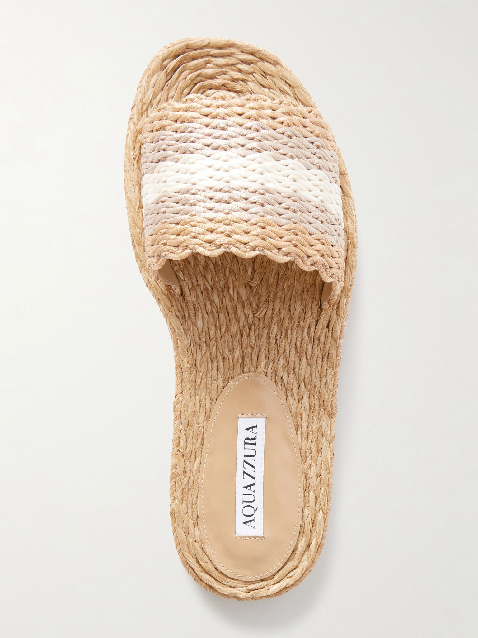 Playa striped woven metallic raffia sandals Neutral - 5