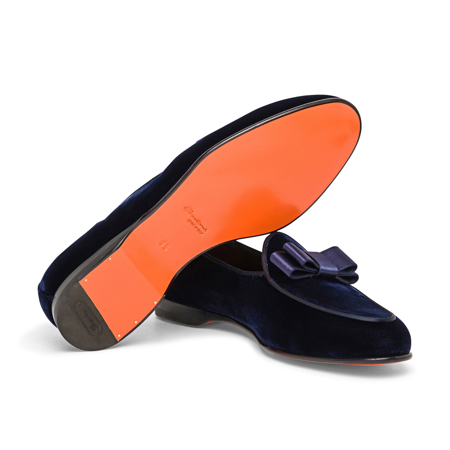 Men's blue velvet Andrea loafer - 4