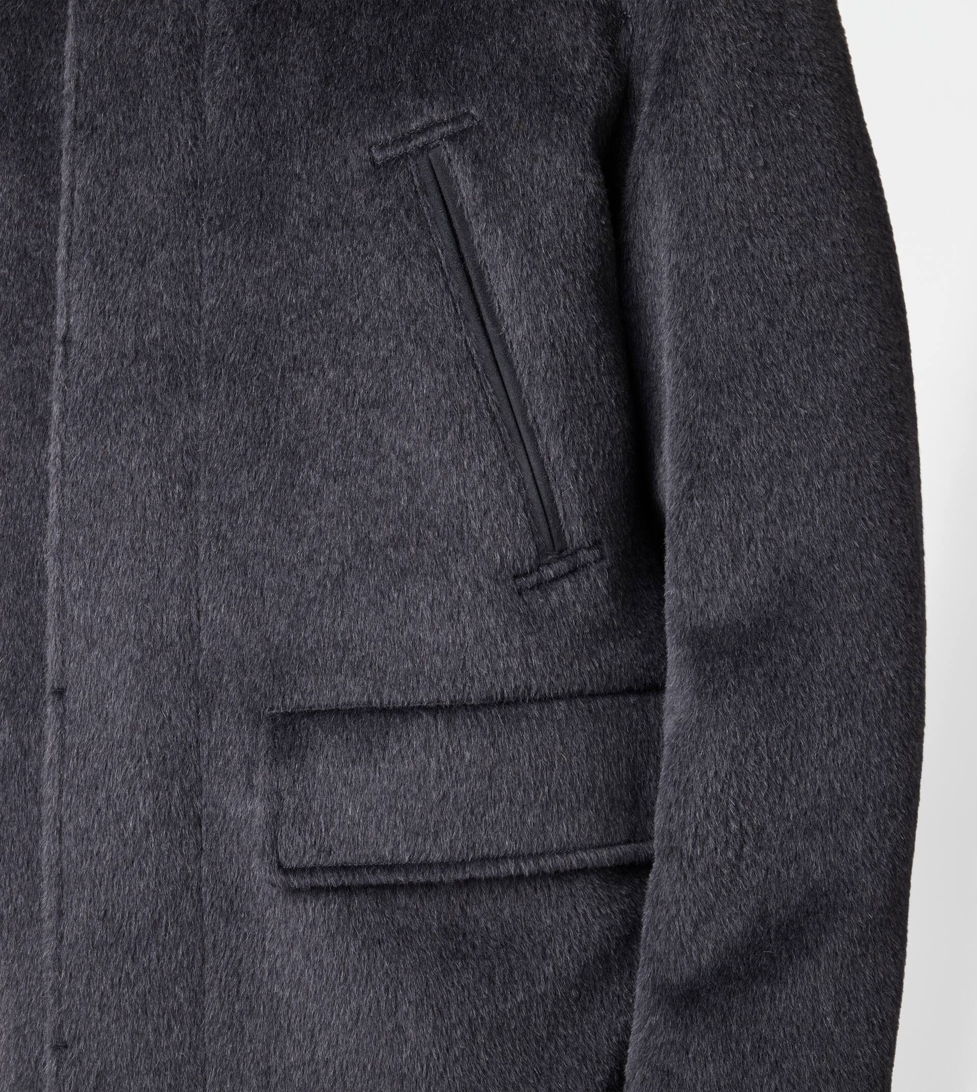 SHORT COAT IN WOOL - GREY - 6