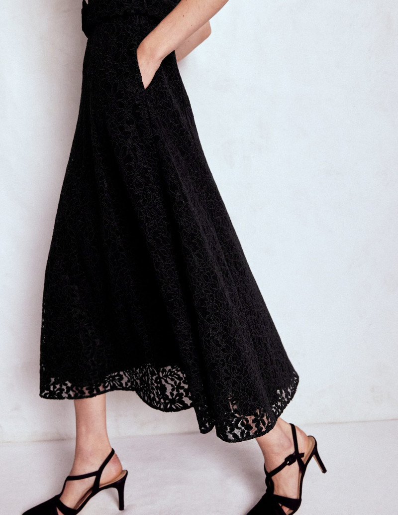 Kate Puff Sleeve Lace Dress-Black 6