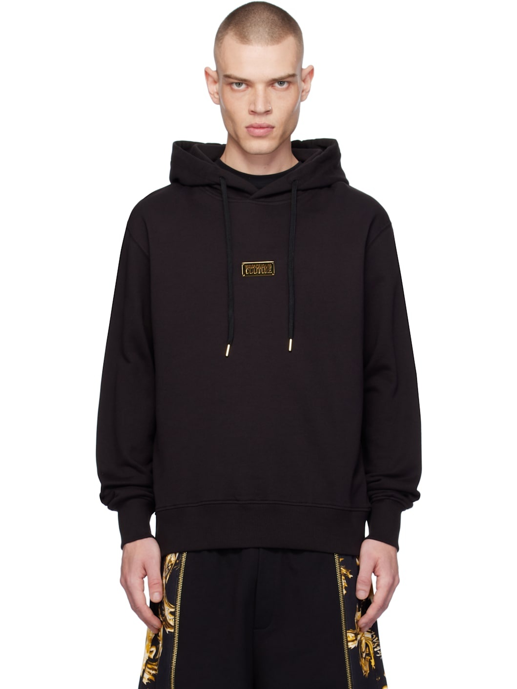 Black Logo Regular-Fit Hoodie - 1