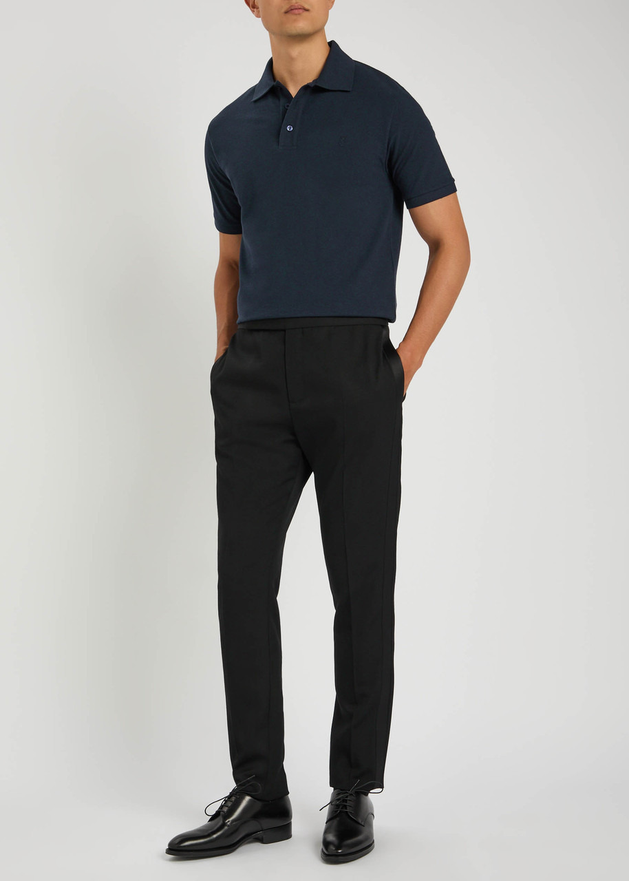 Saint Laurent Logo-embroidered Piqué Cotton-blend Polo Shirt - 4