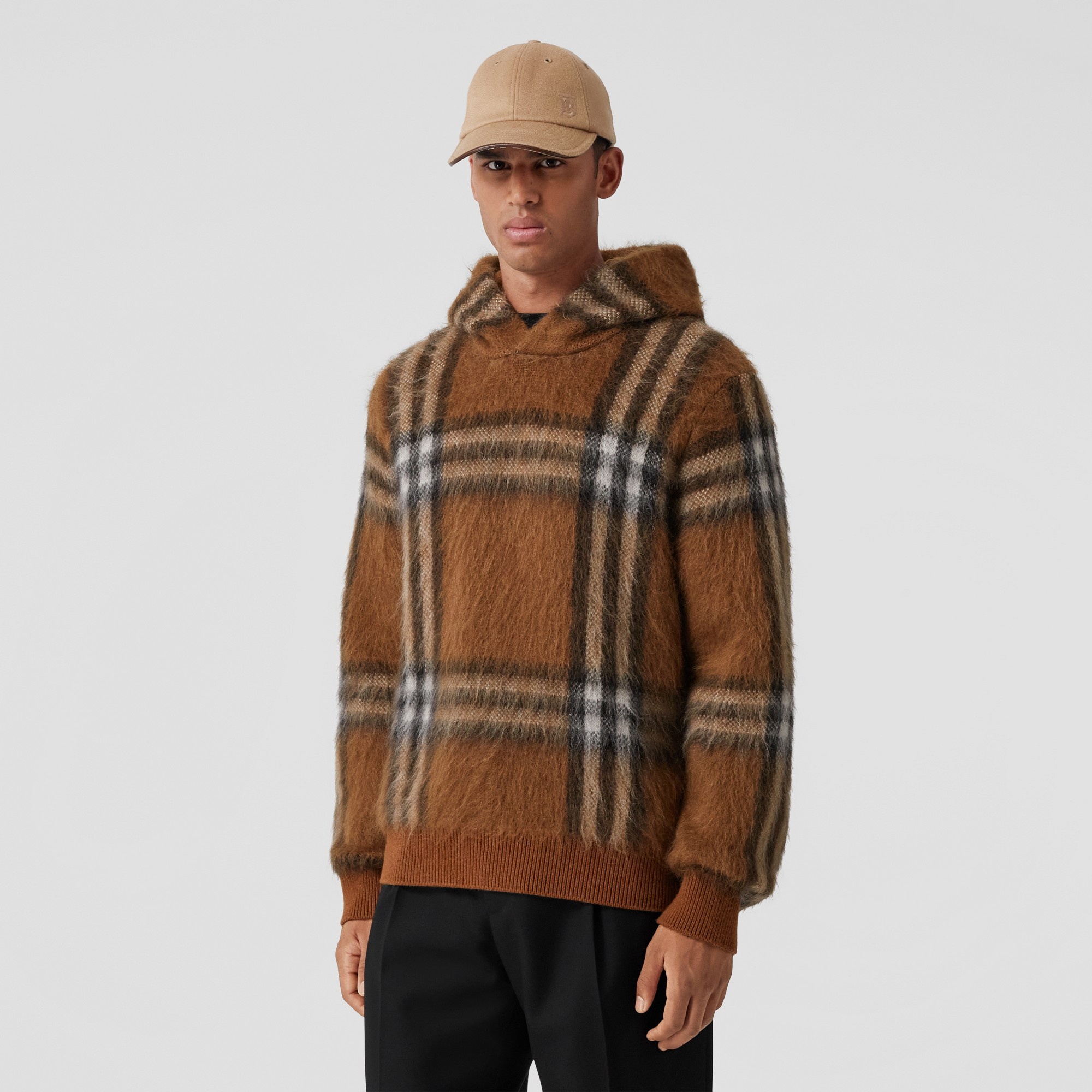 Burberry check wool blend hat