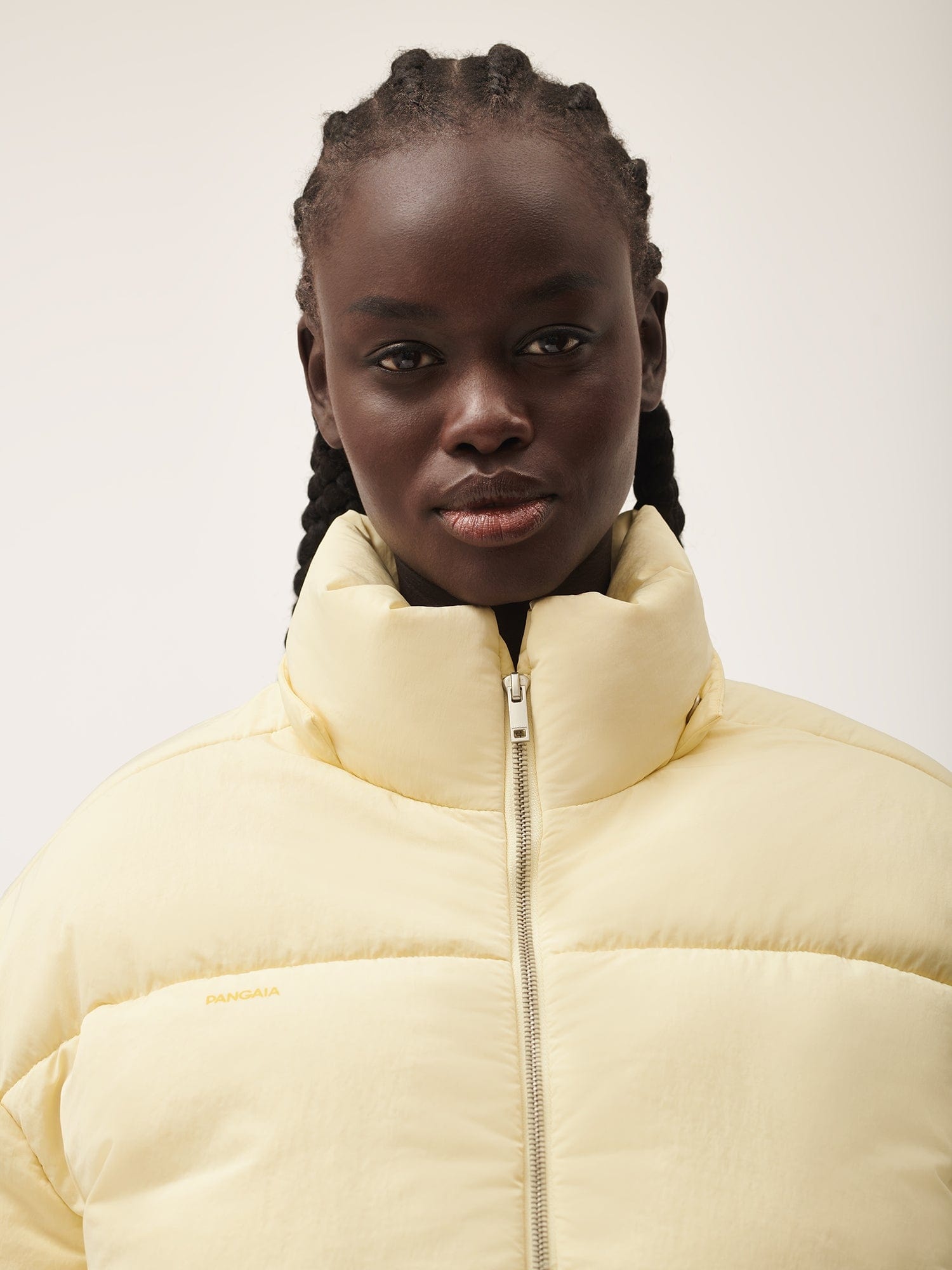 Women’s Flower-Warmth Recycled Nylon Cropped Puffer - Rind Yellow - 5