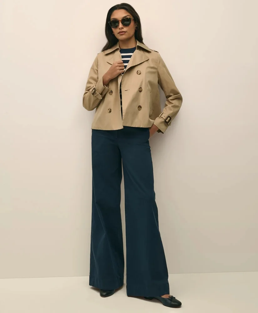 Cotton Twill Wide-Leg Pant - 1