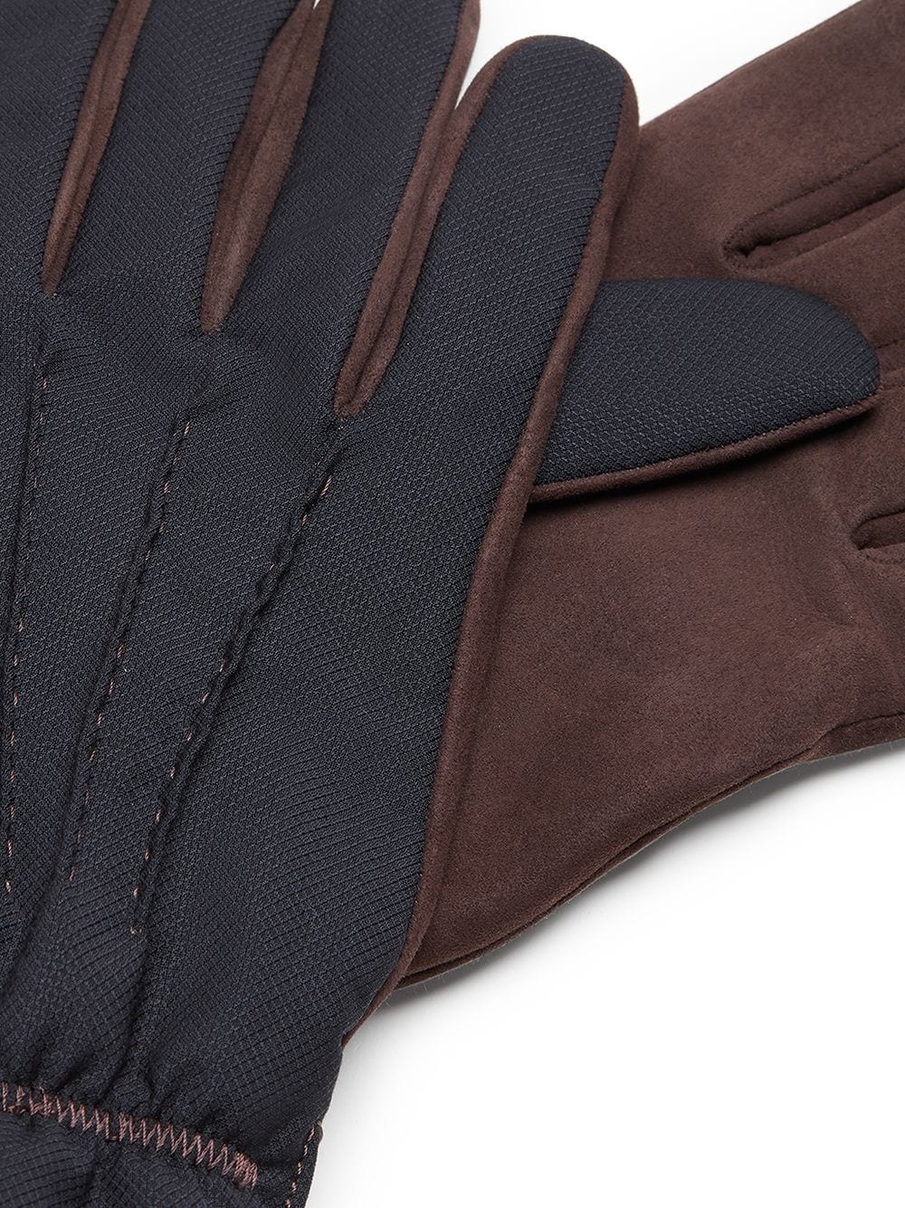 short contrast-panel gloves - 2