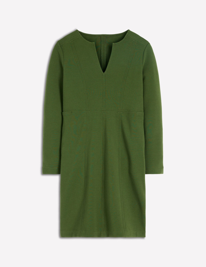 Colette Ottoman Shift Dress-Green Fir 1