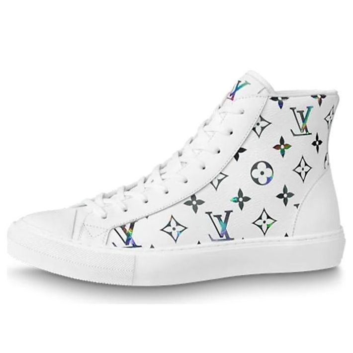 LOUIS VUITTON Tattoo Ankle Sneakers 'White with Colorful Monogram' 1A8KH6 - 1