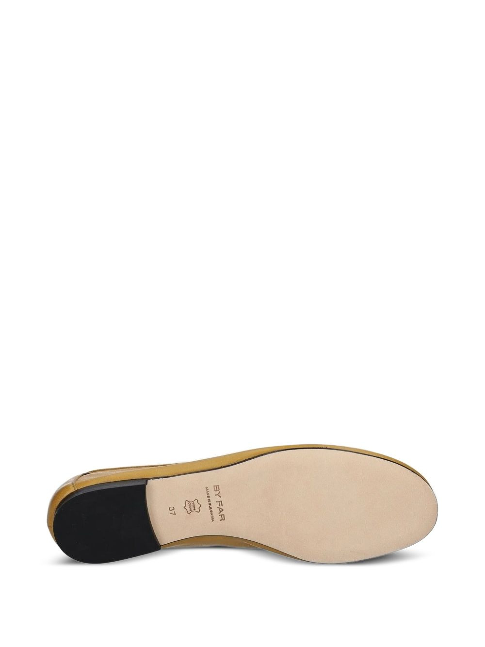 square-toe leather flats - 4