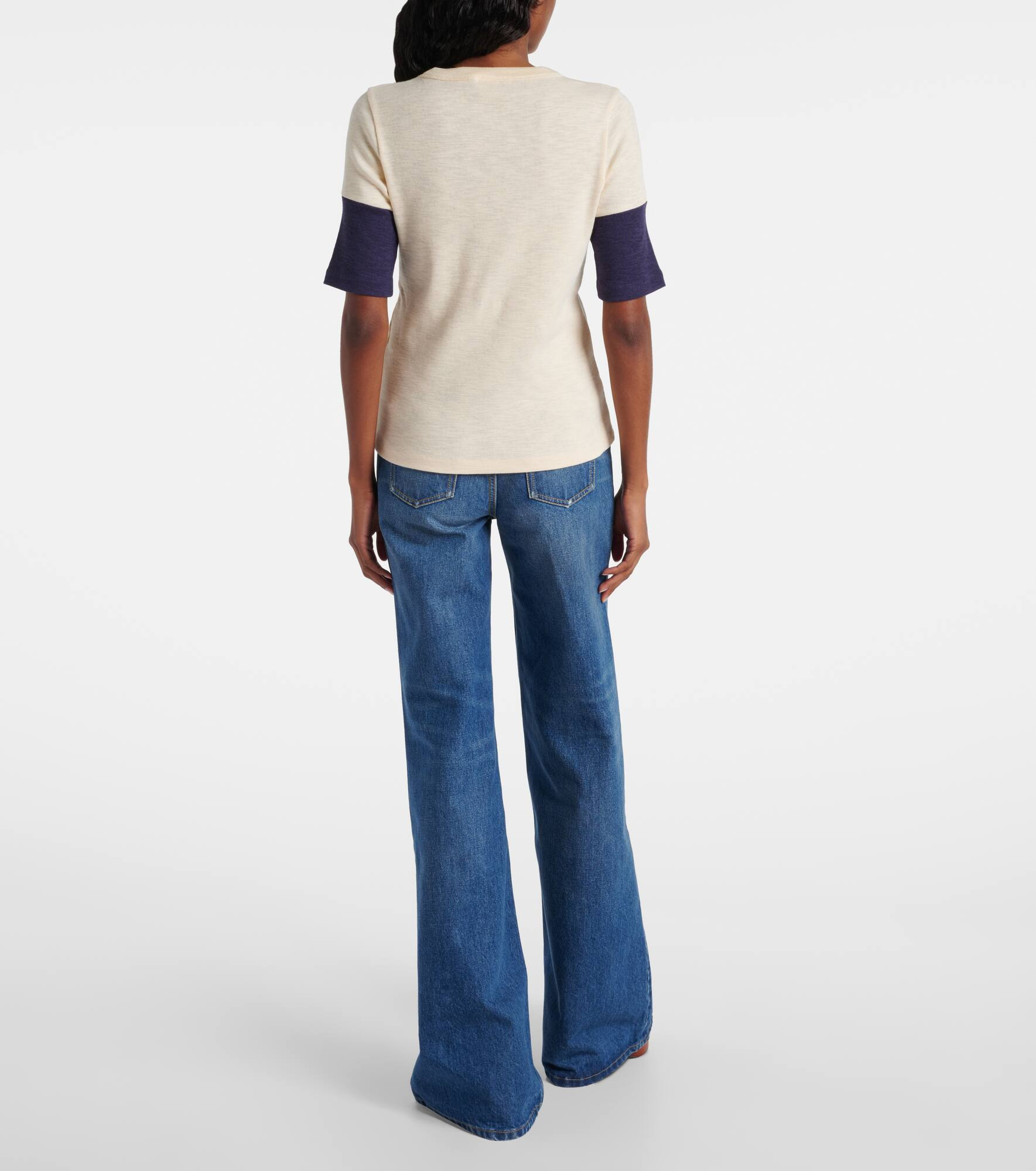 Logo cotton and wool flamé T-shirt - 3