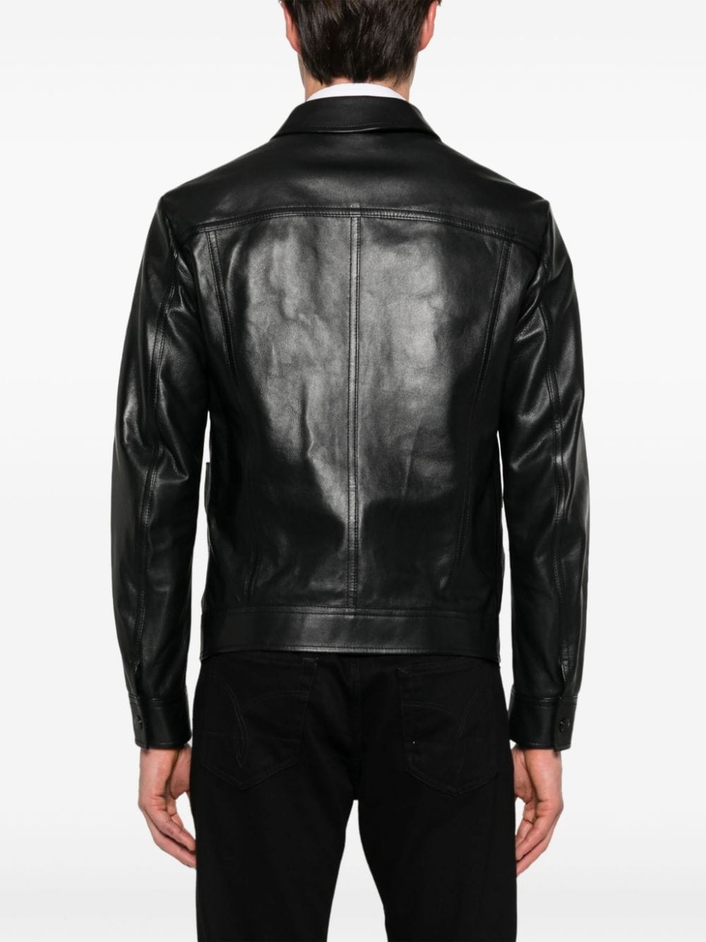 four-pocket leather jacket - 4