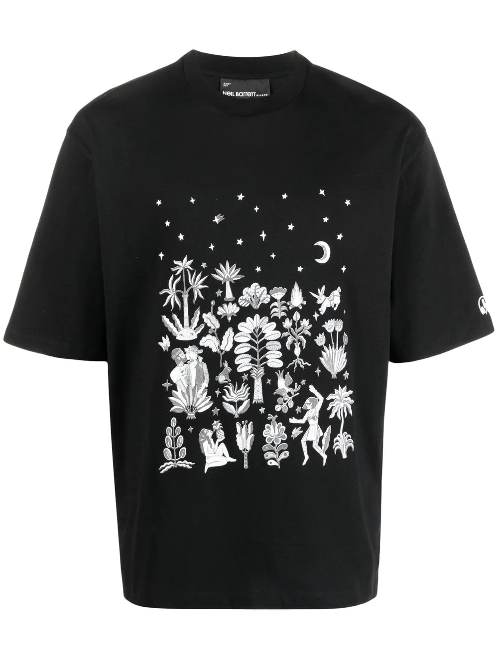 nature-embroidered T-shirt - 1