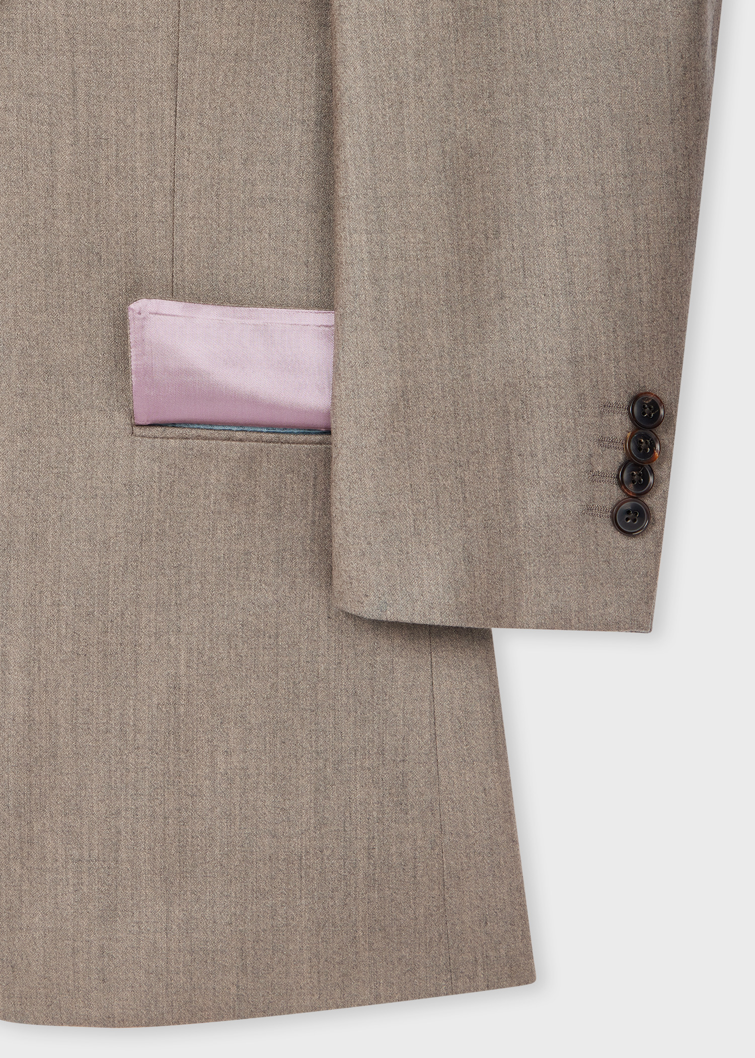 Tailored-Fit Oatmeal Overdyed Wool-Cashmere Flannel Blazer - 3