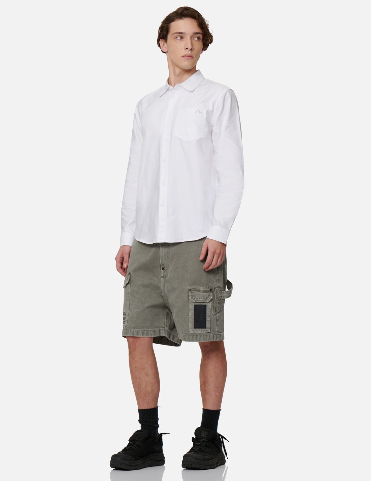 Graffiti Logo Foil Print Seagull Oxford Shirt - 4