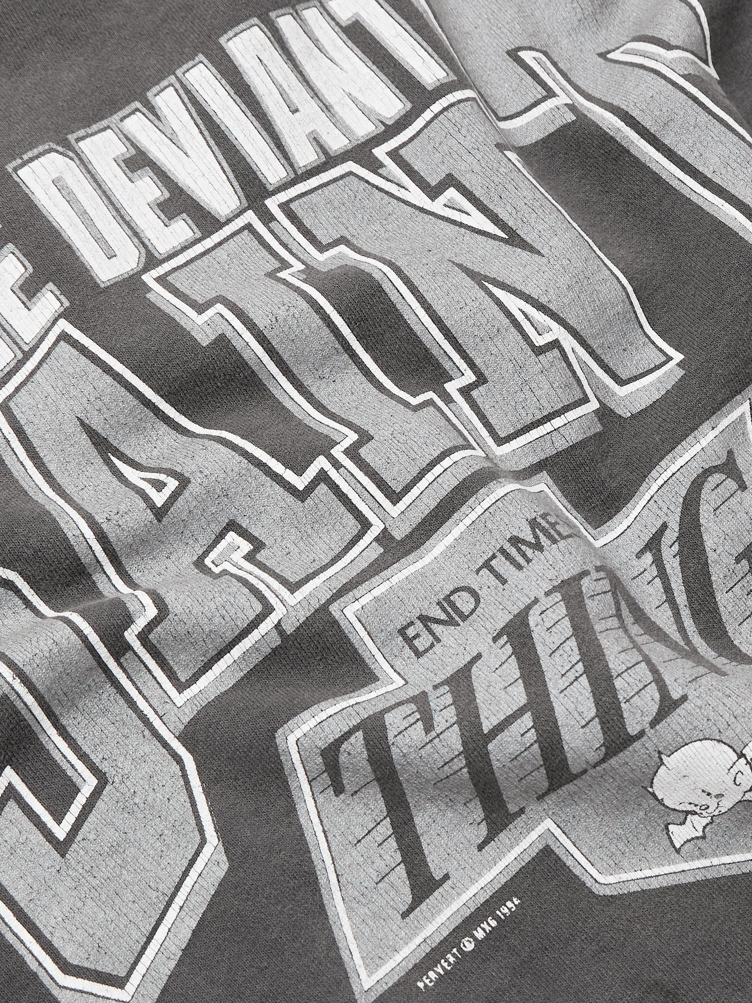The Deviant Distressed Logo-Print Cotton-Jersey Sweatshirt Gray - 4