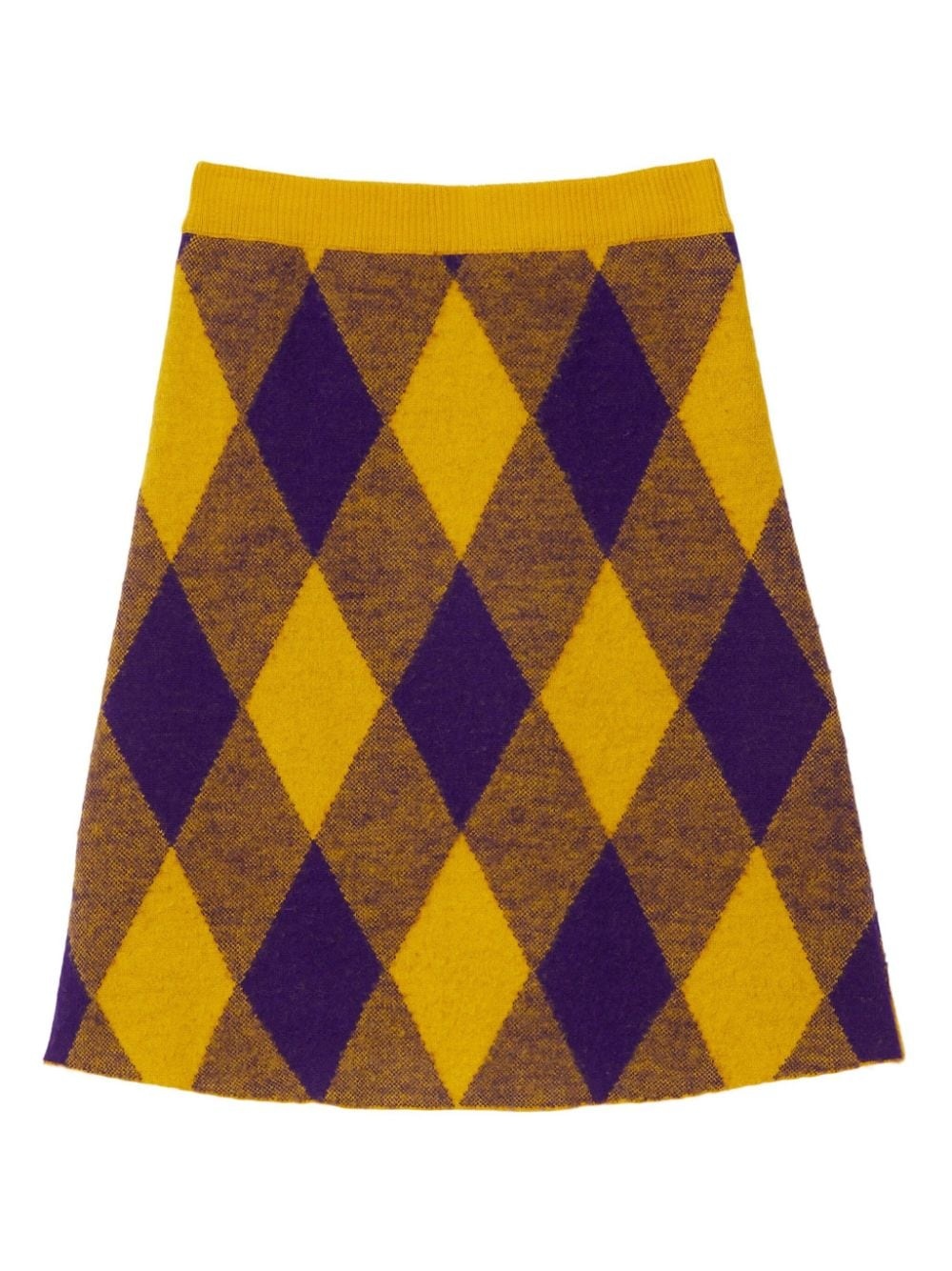 Argyle check-pattern knitted skirt - 6