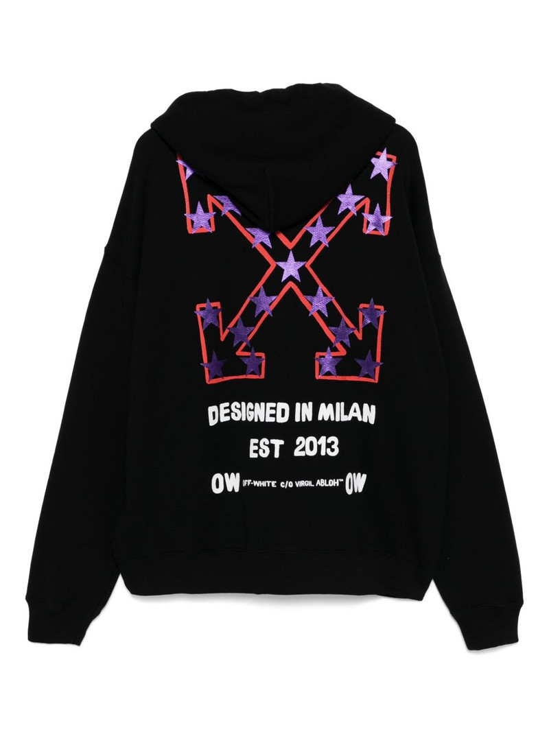 Off-White logo-print zip-up hoodie outlook