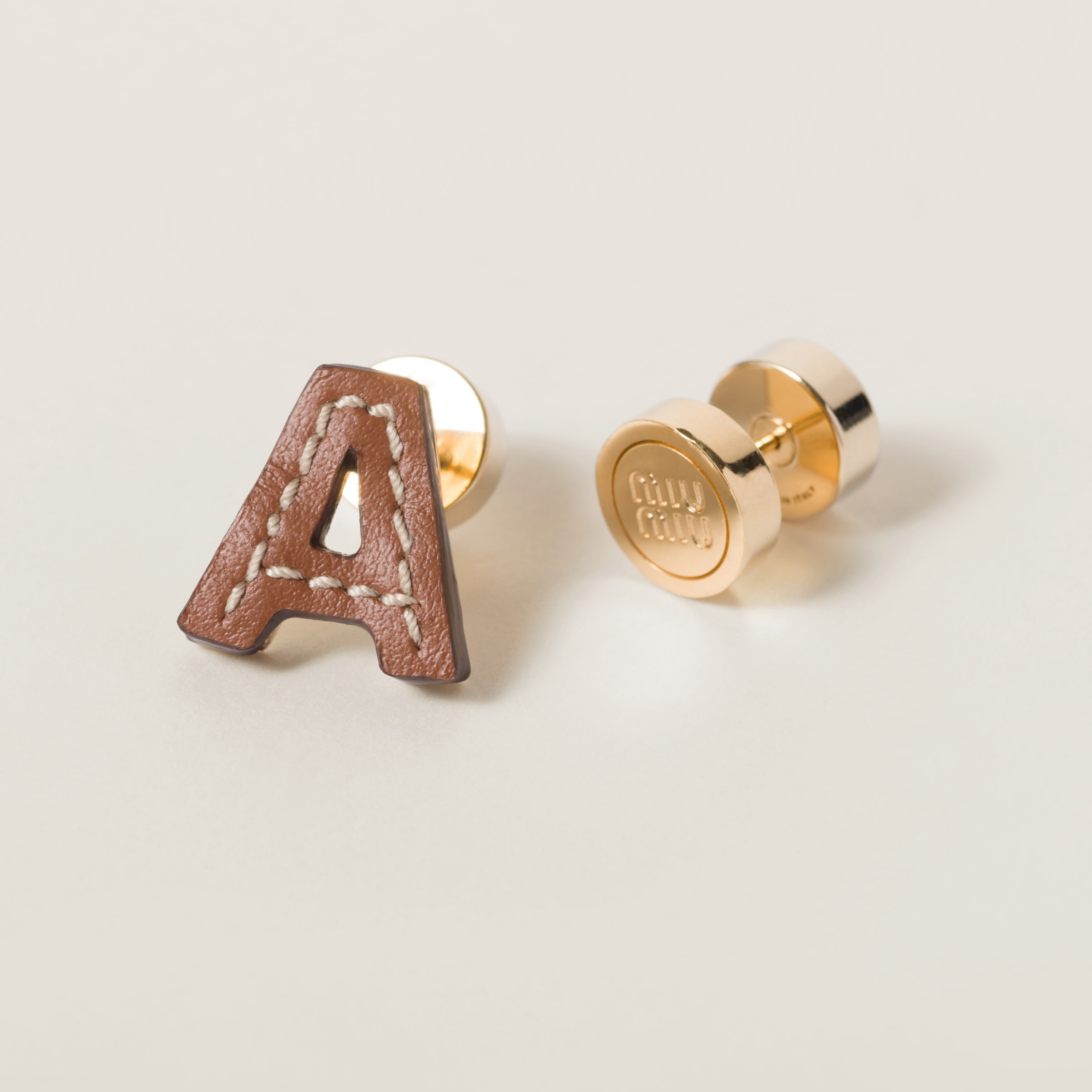Leather and metal earrings - 3