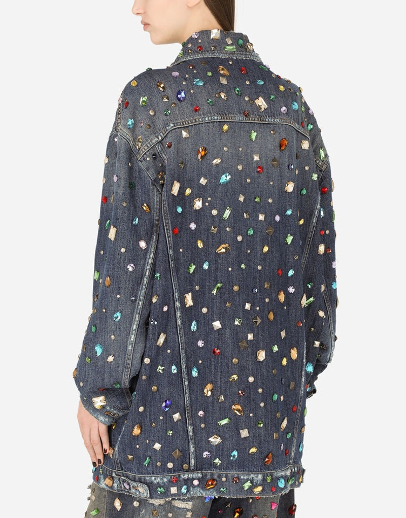 Denim jacket with rhinestone details 5