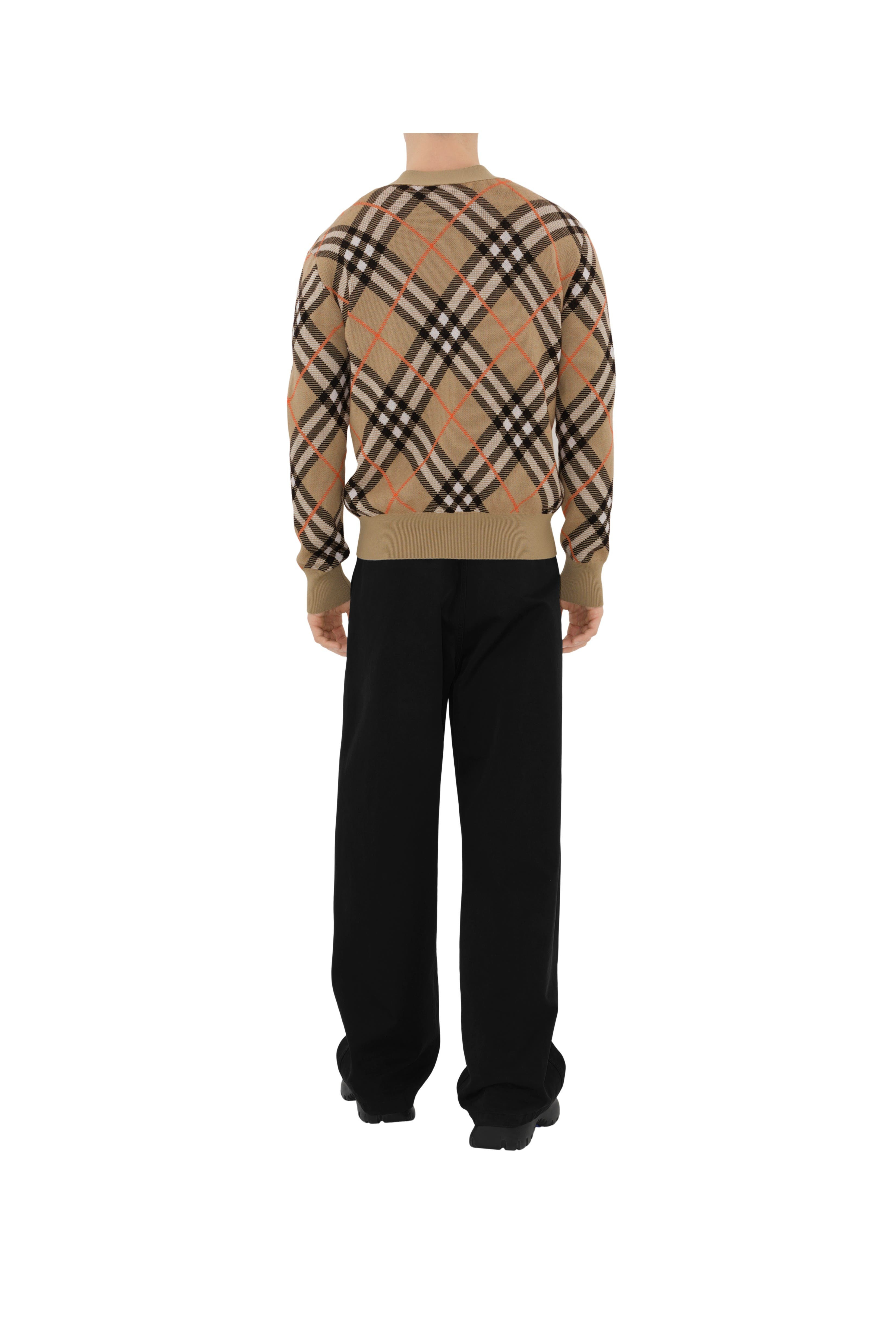 burberry Check Wool Mohair Blend Cardigan in Sand at Nordstrom - 4