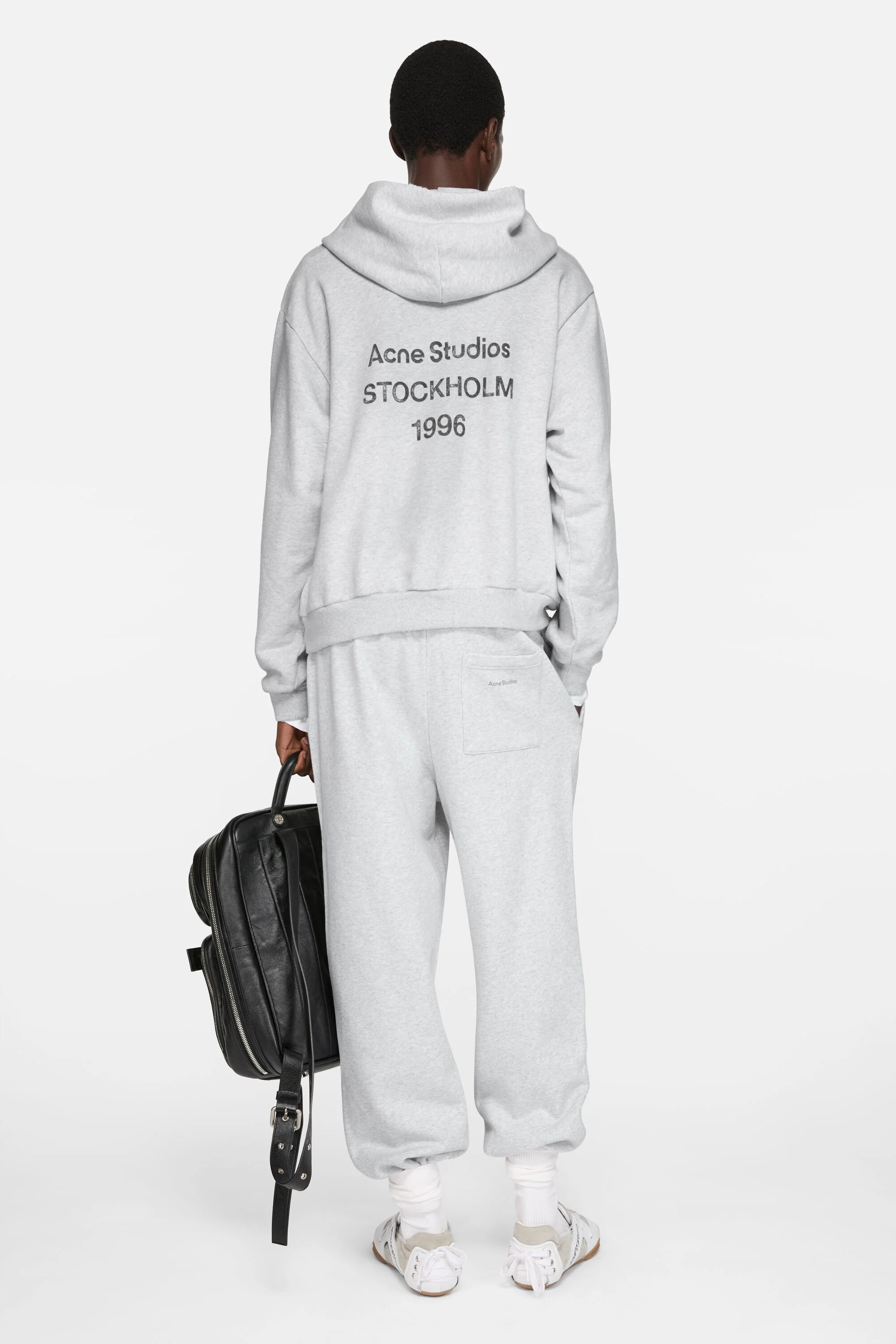 Logo hooded sweater - Pale Grey Melange - 3