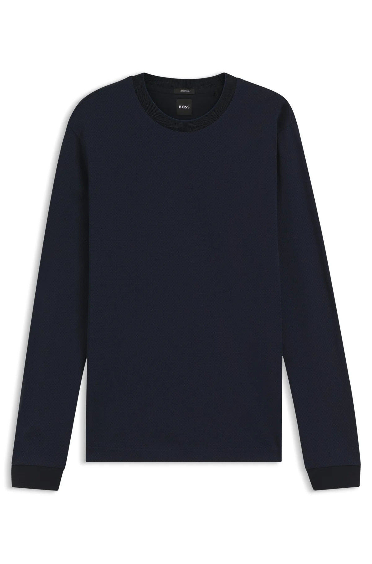 JACQUARD-STRUCTURE T-SHIRT IN MERCERISED COTTON - 1