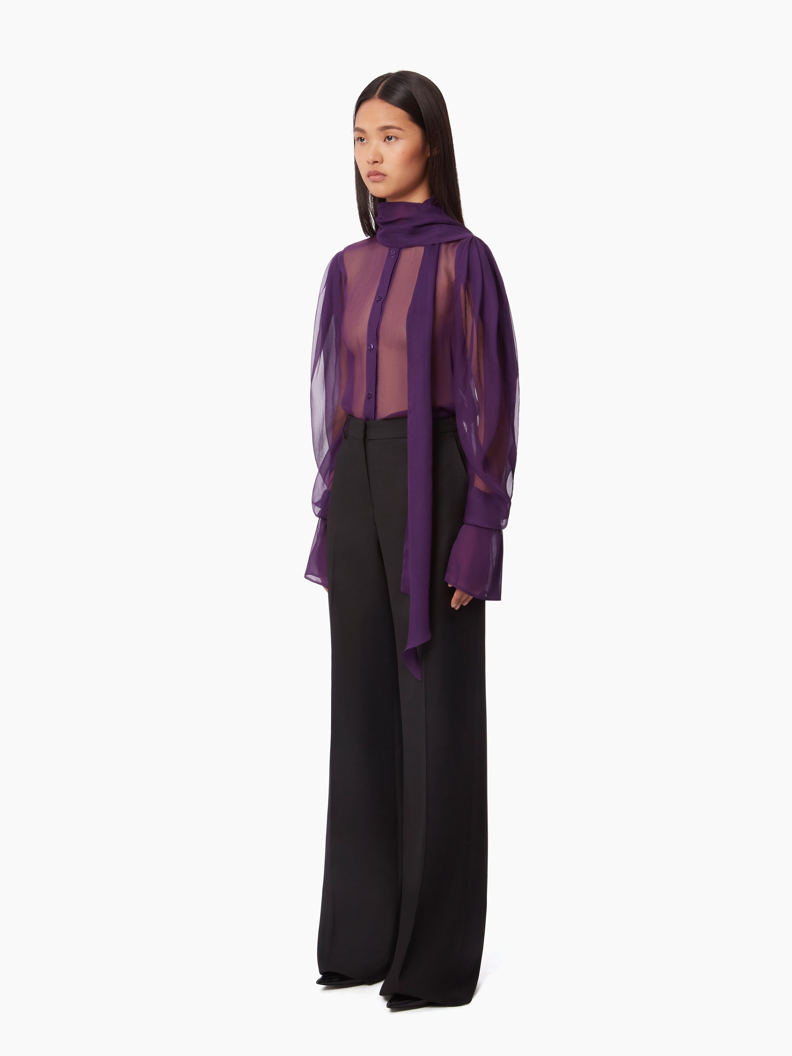 WOOL GABARDINE STRAIGHT PANTS - 2
