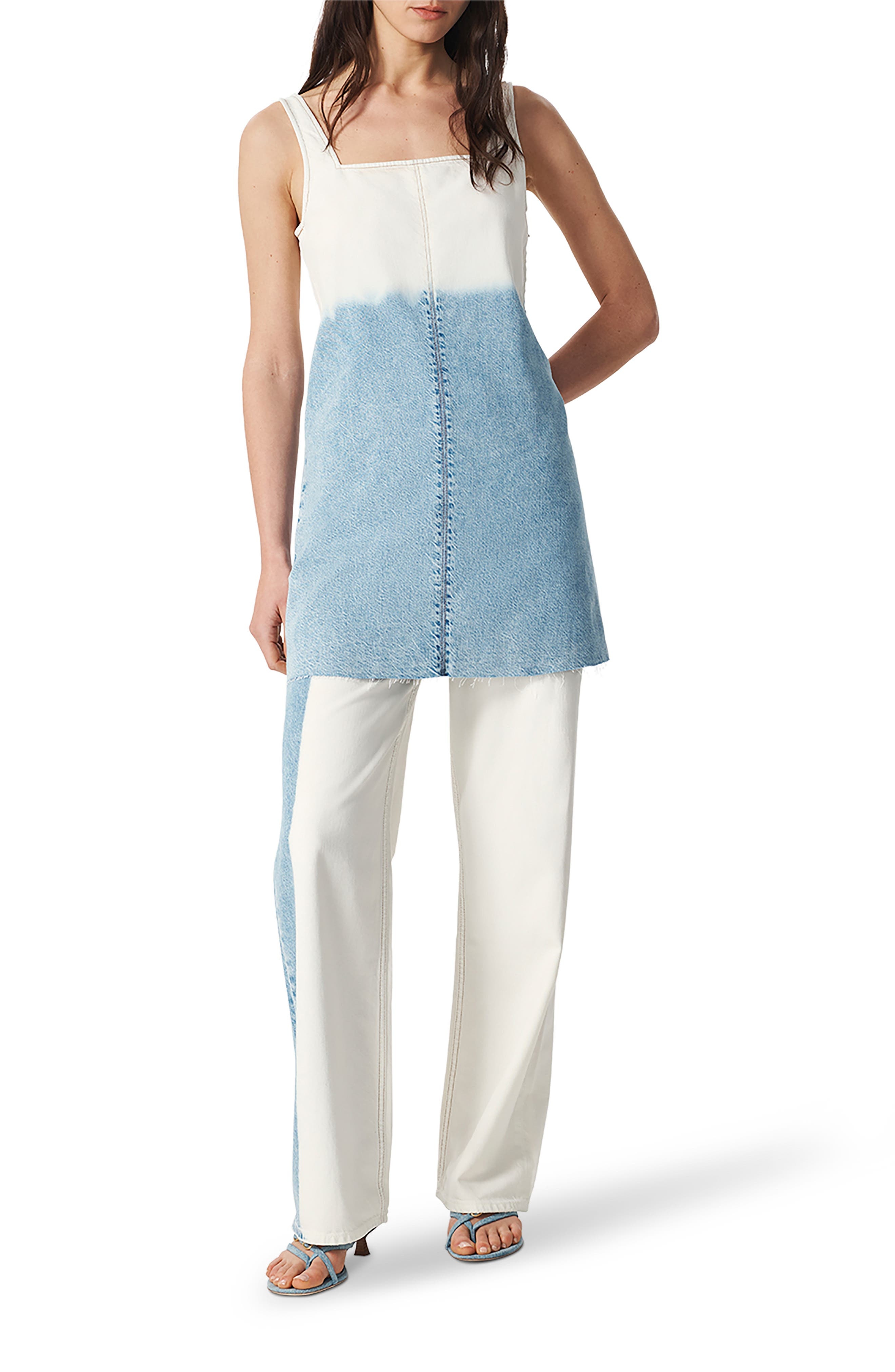 rag & bone Jayde Sleeveless Denim Minidress in Blue at Nordstrom - 5