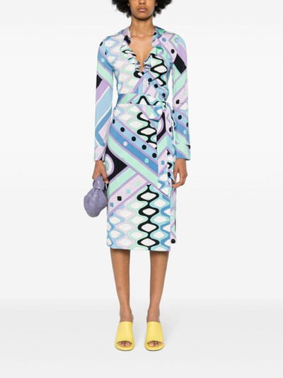 PUCCI geometric wrap midi dress outlook