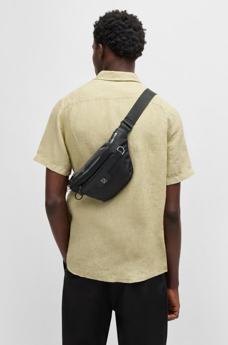 HUGO TWILL BELT BAG WITH METALLIC STACKED LOGO outlook