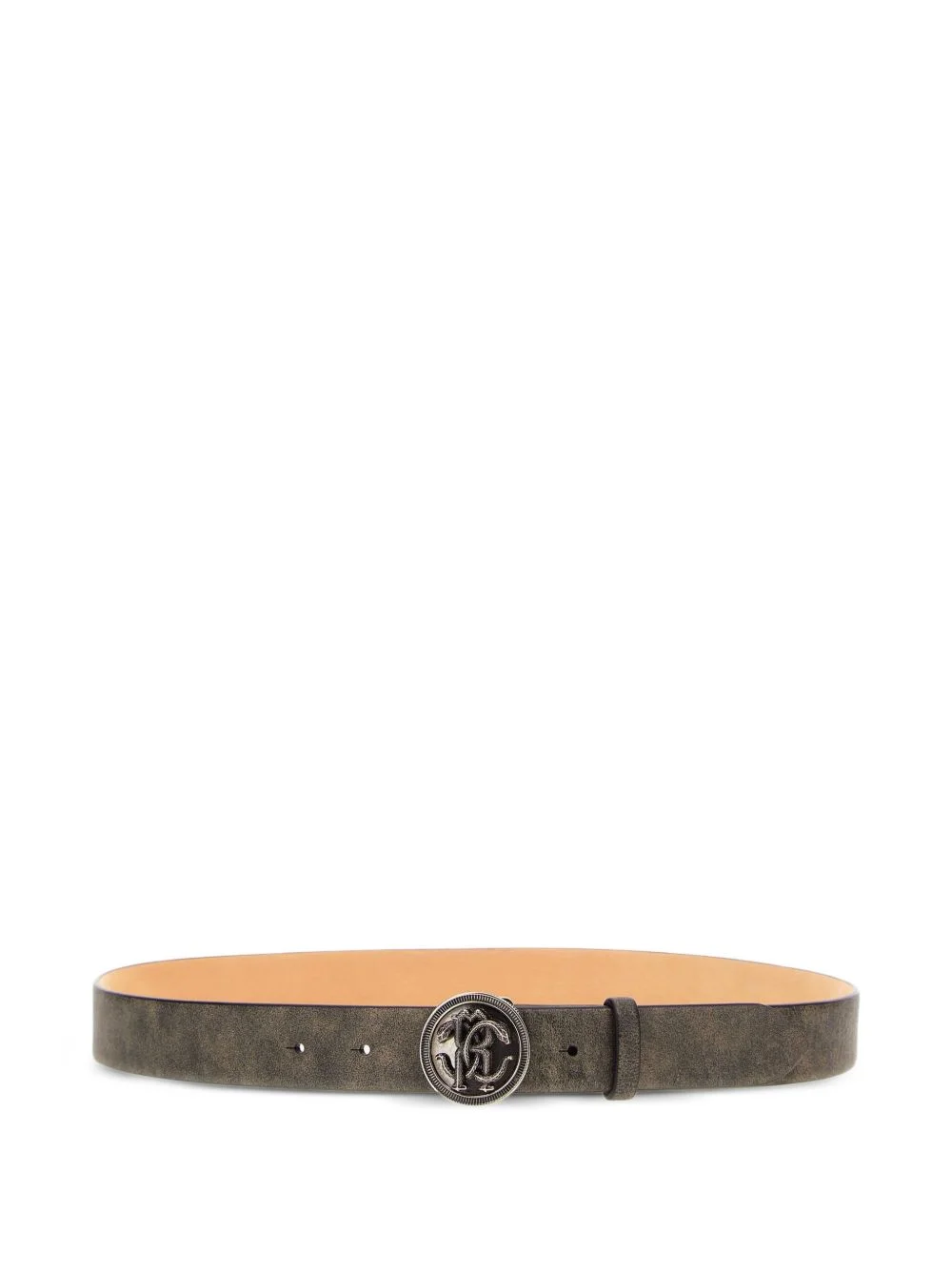 logo circular-buckle belt - 1