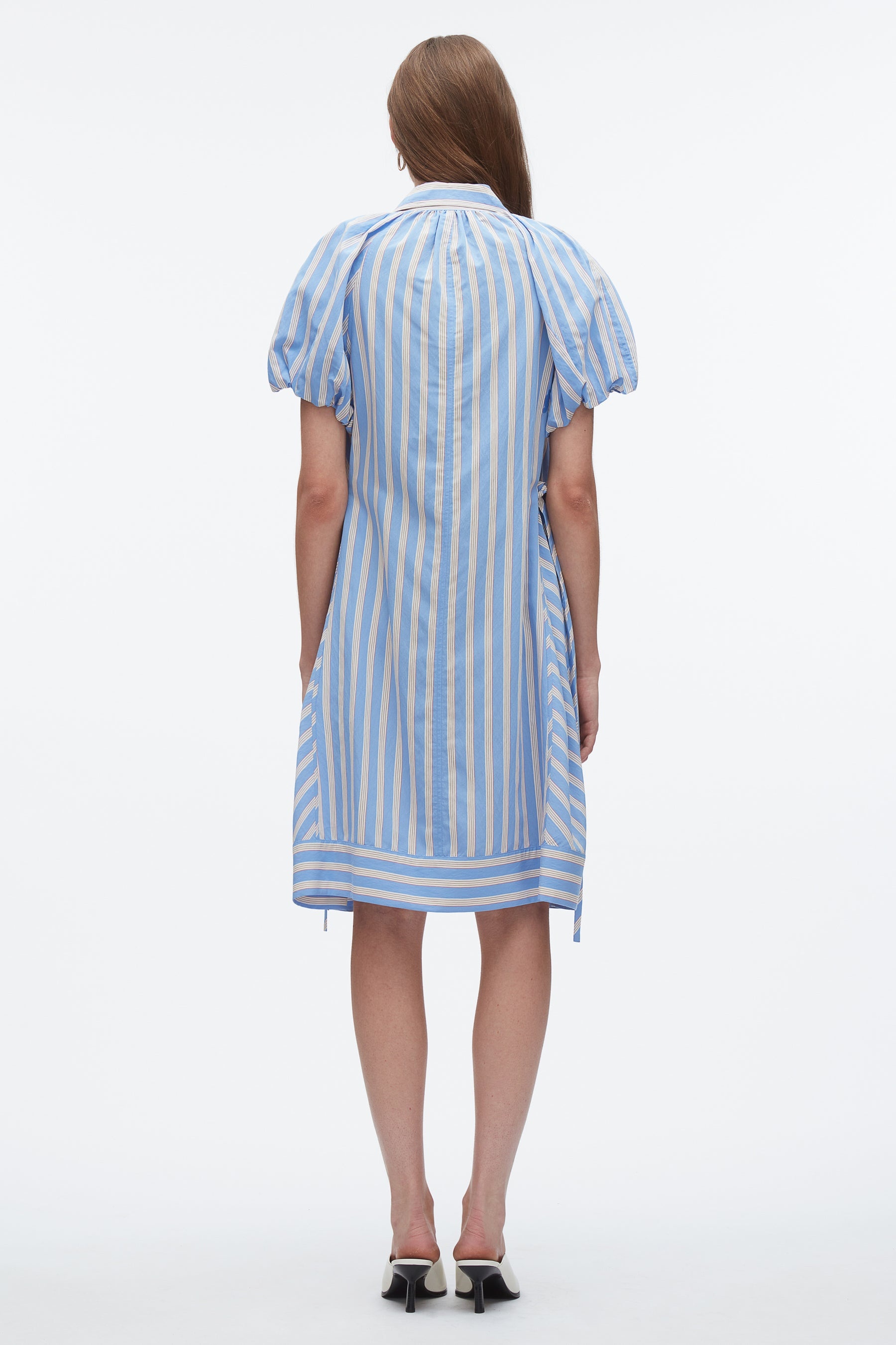 Puff Sleeve Short Shirt Dress - 4